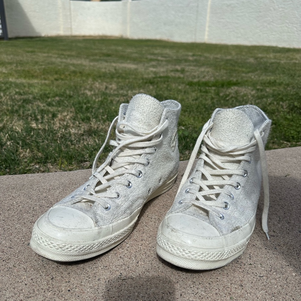 White Converse Chuck 70’s High-Top Sneakers - Suede material